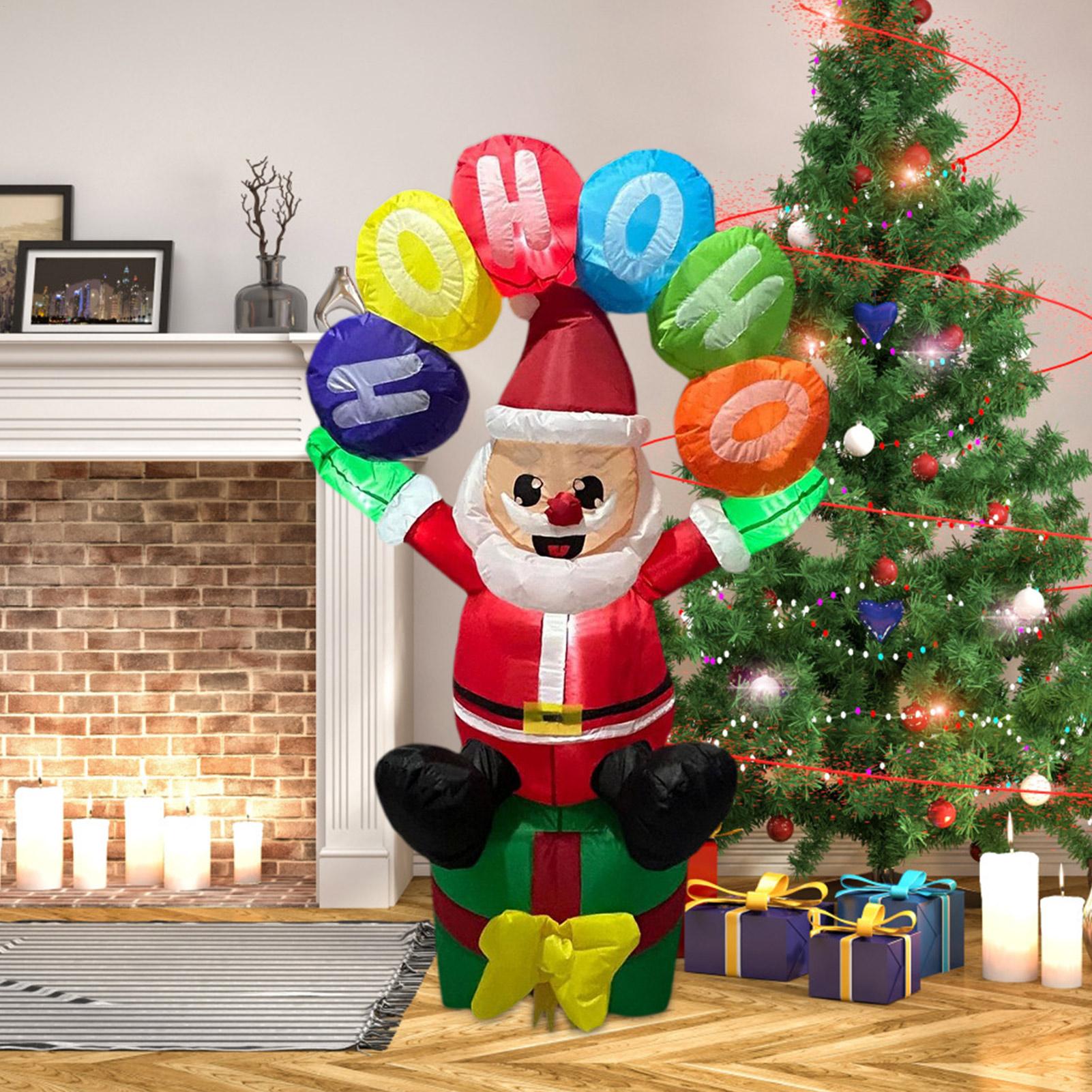 Christmas Lights Outdoor - Blow Up Santa Inflatable Decor With