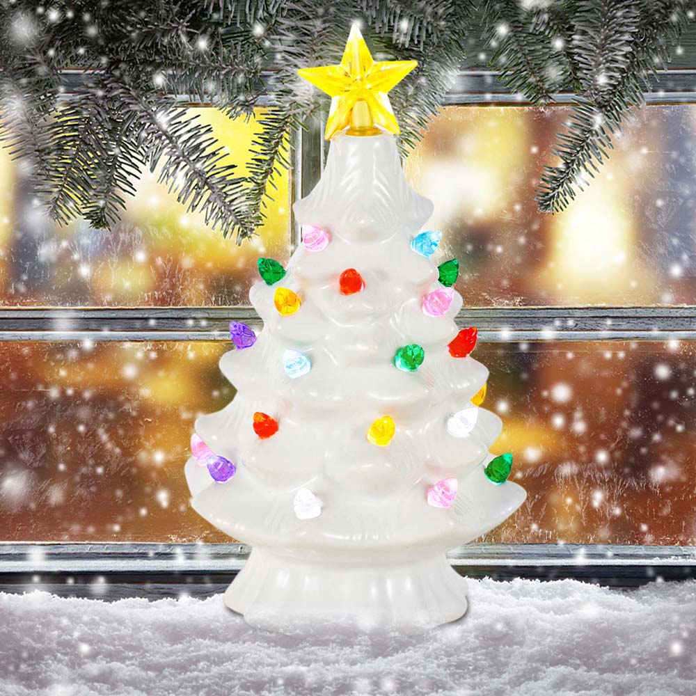 Star Tree Topper - 7 Inch Ceramic Christmas Village Decor