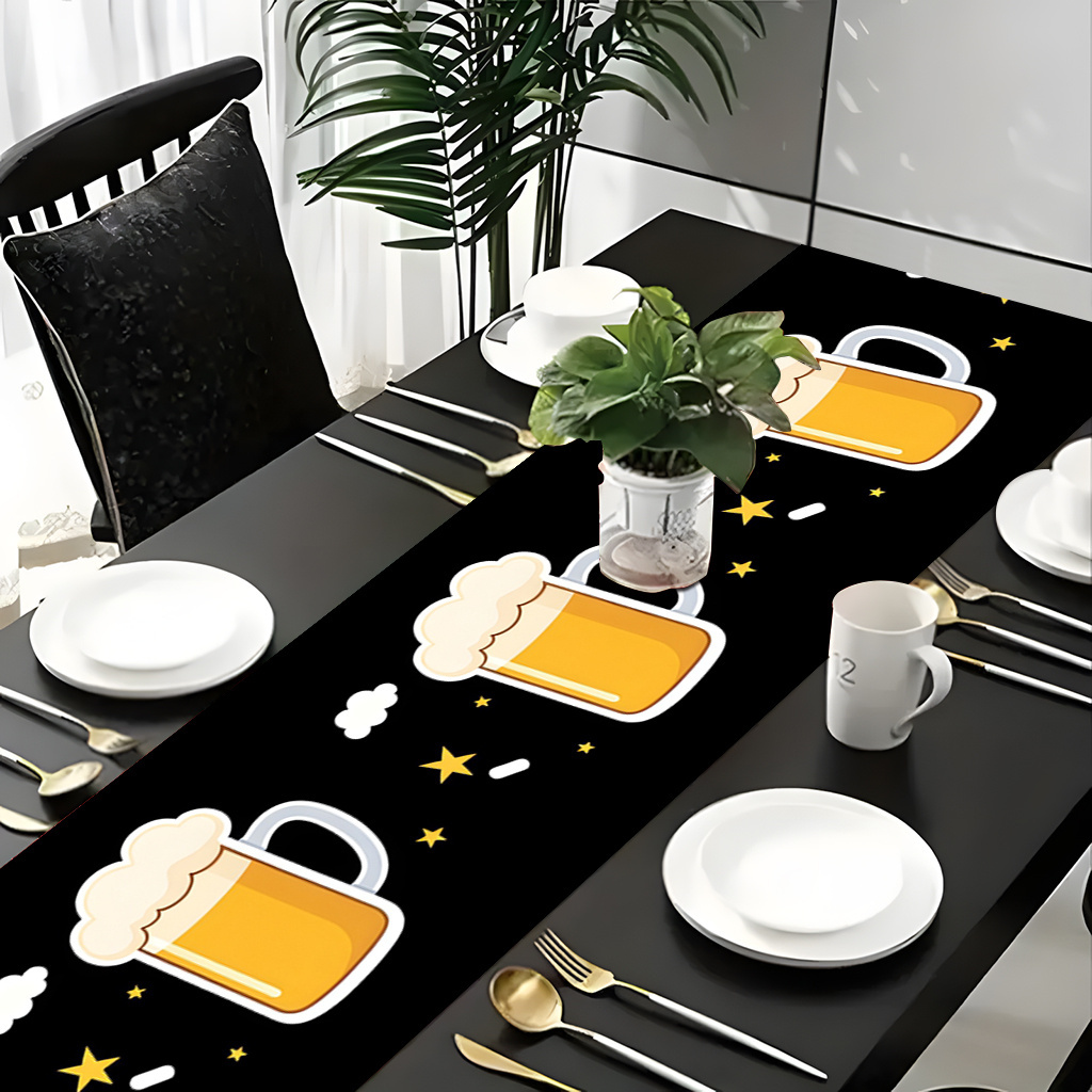 Christmas Table Runner - 1pc 2D Flat Printed Table Runner