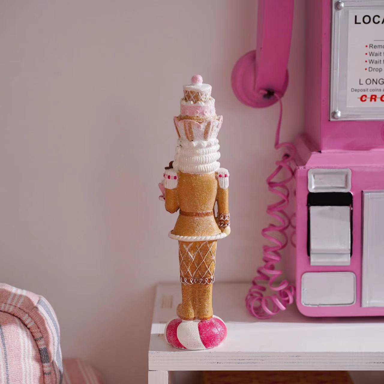 Nutcracker Figurine - Sweet Pink Nutcracker Soldier Figurine Doll