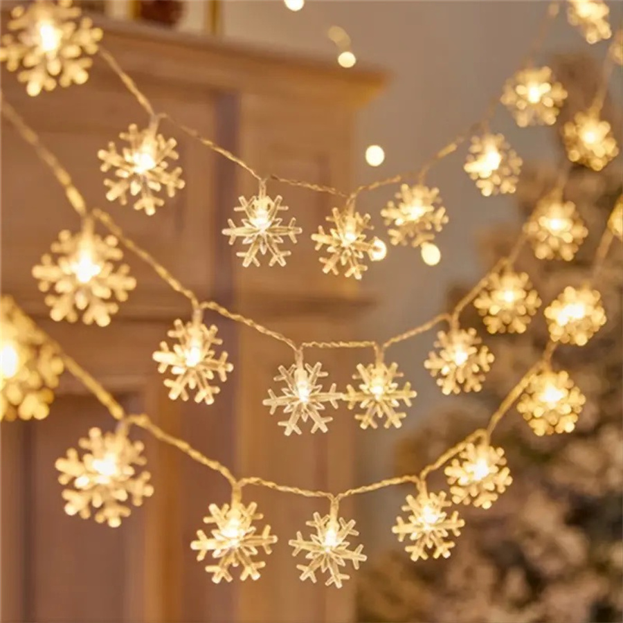 Led Fairy String Lights - 10/20/40 LED Snowflake String Garland Fairy