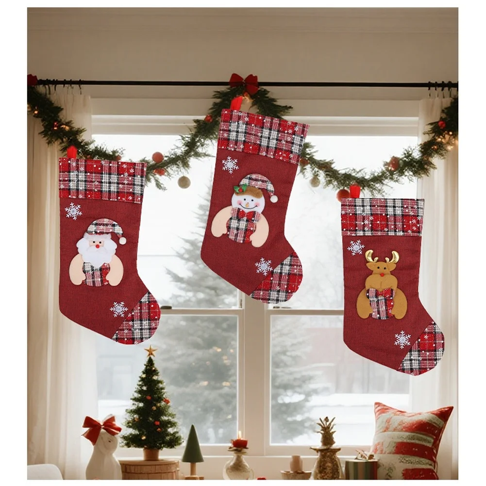 Christmas Stocking Hanging - 1pcs Christmas Stocking Present Bag Fabric
