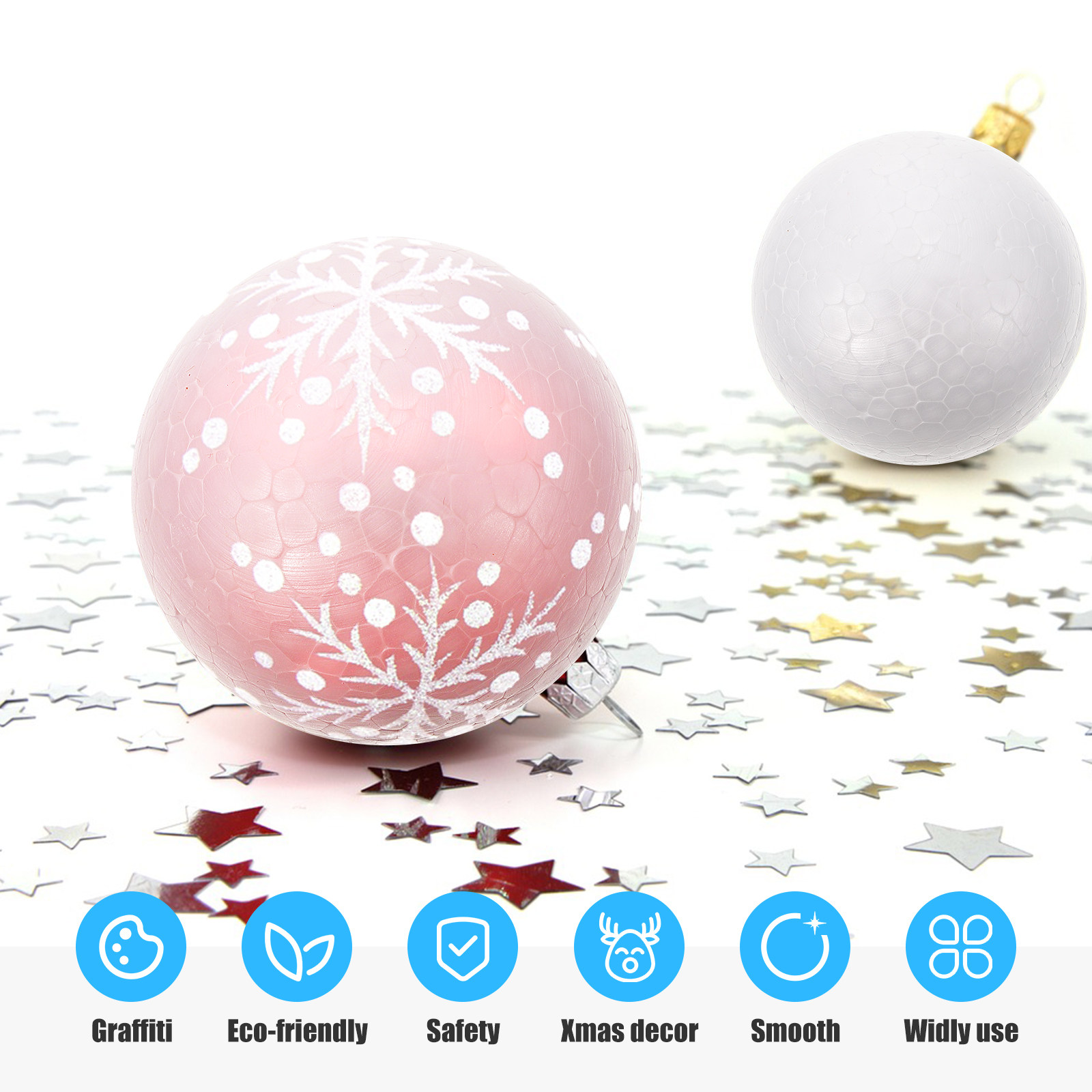 Ornament Ball Set - 20Pcs Smooth Foam Ball DIY Ornament