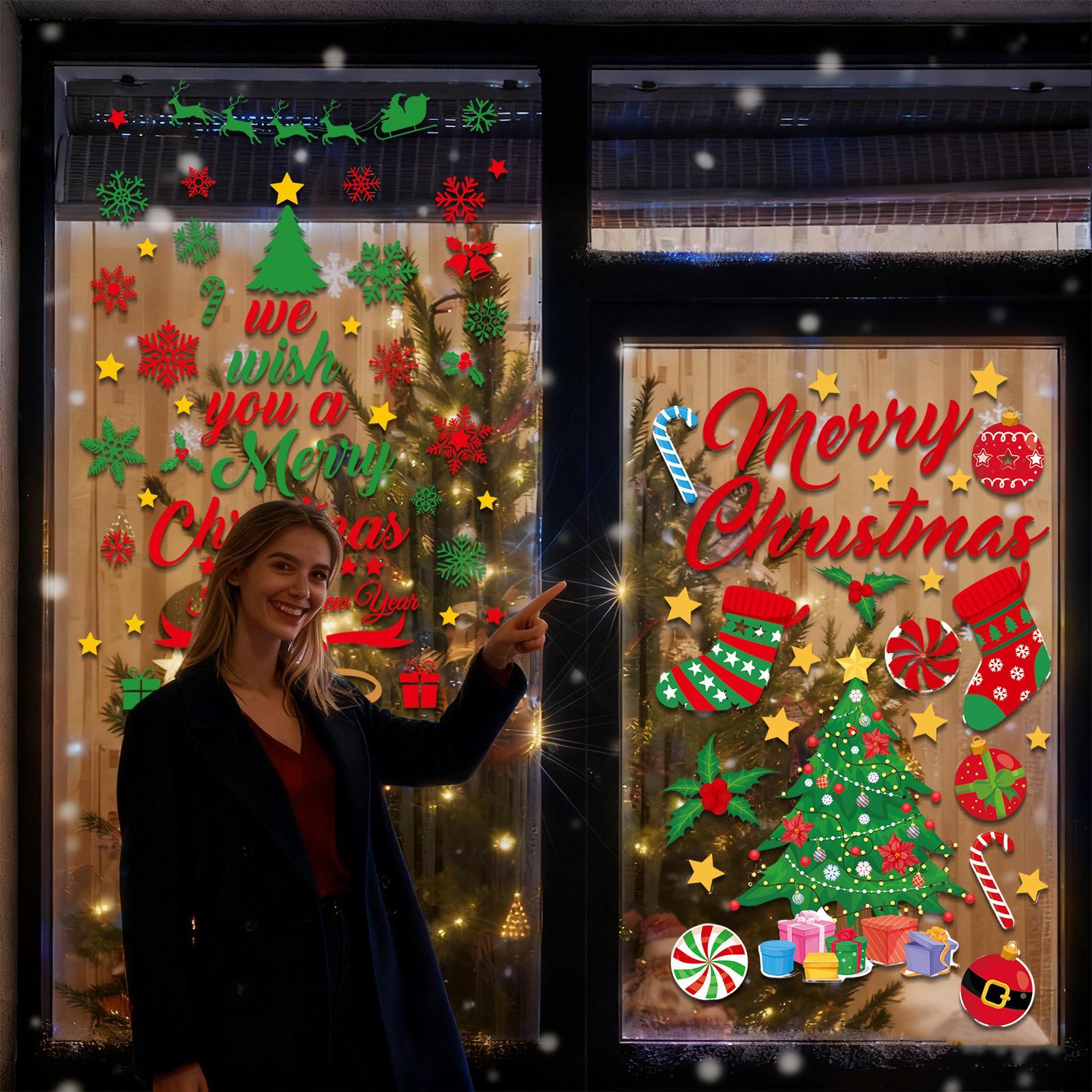 Snowflake Window Decal - 3 Pieces Christmas wall stickers Window