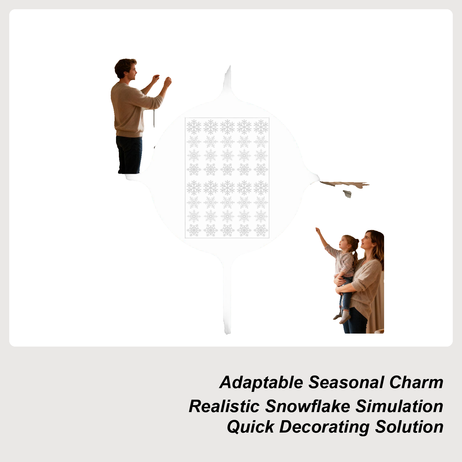 Snowflake Window Decal - Snowflake Window Clings Christmas Static Seasonal
