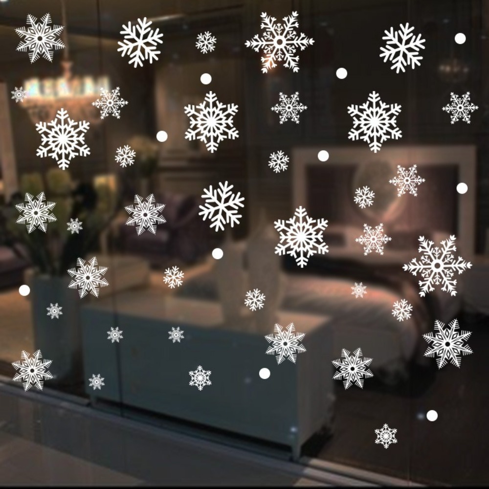 30pcs PVC Christmas Snowflakes - огляд і ціна Snowflake Window Decal