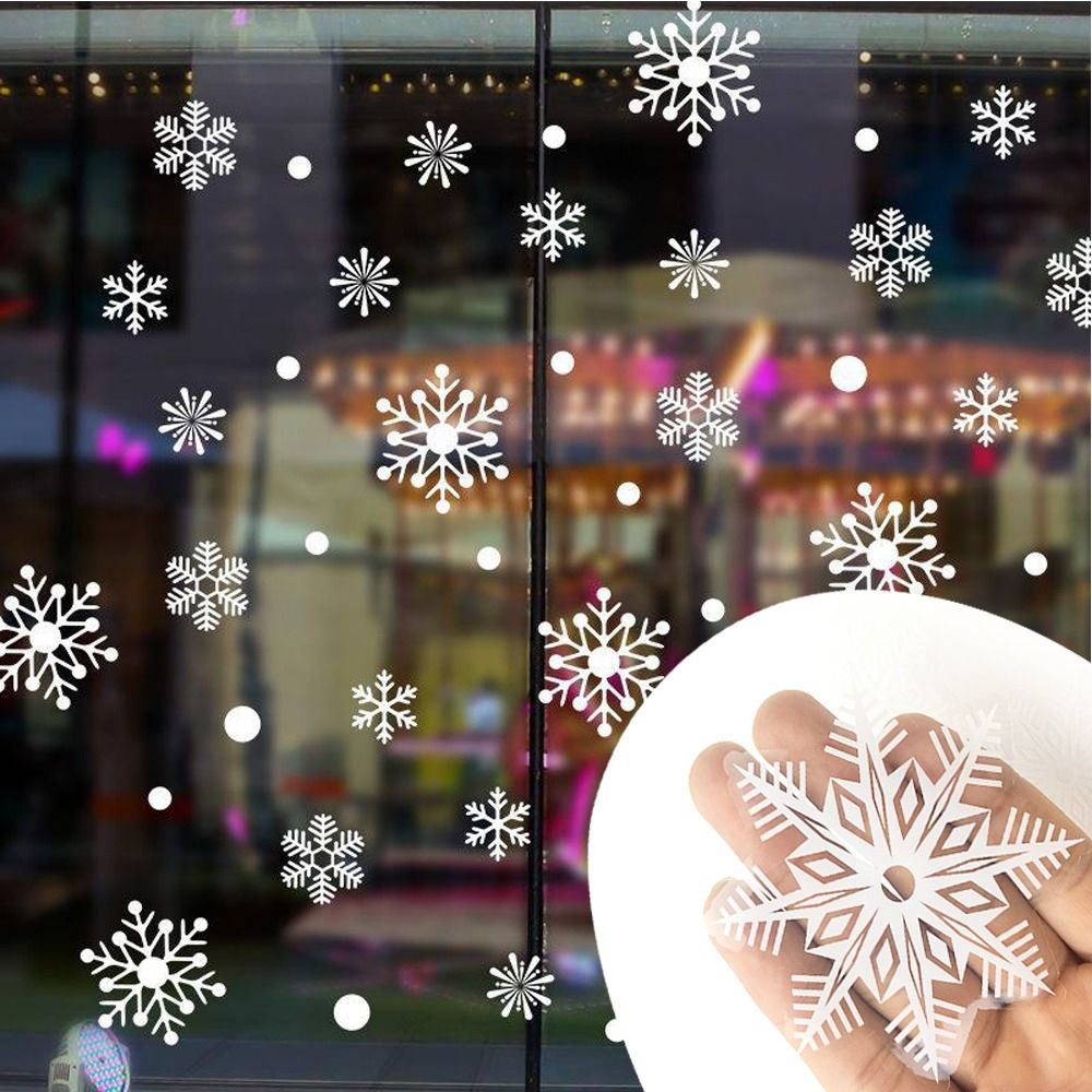 30pcs PVC Christmas Snowflakes - огляд і ціна Snowflake Window Decal