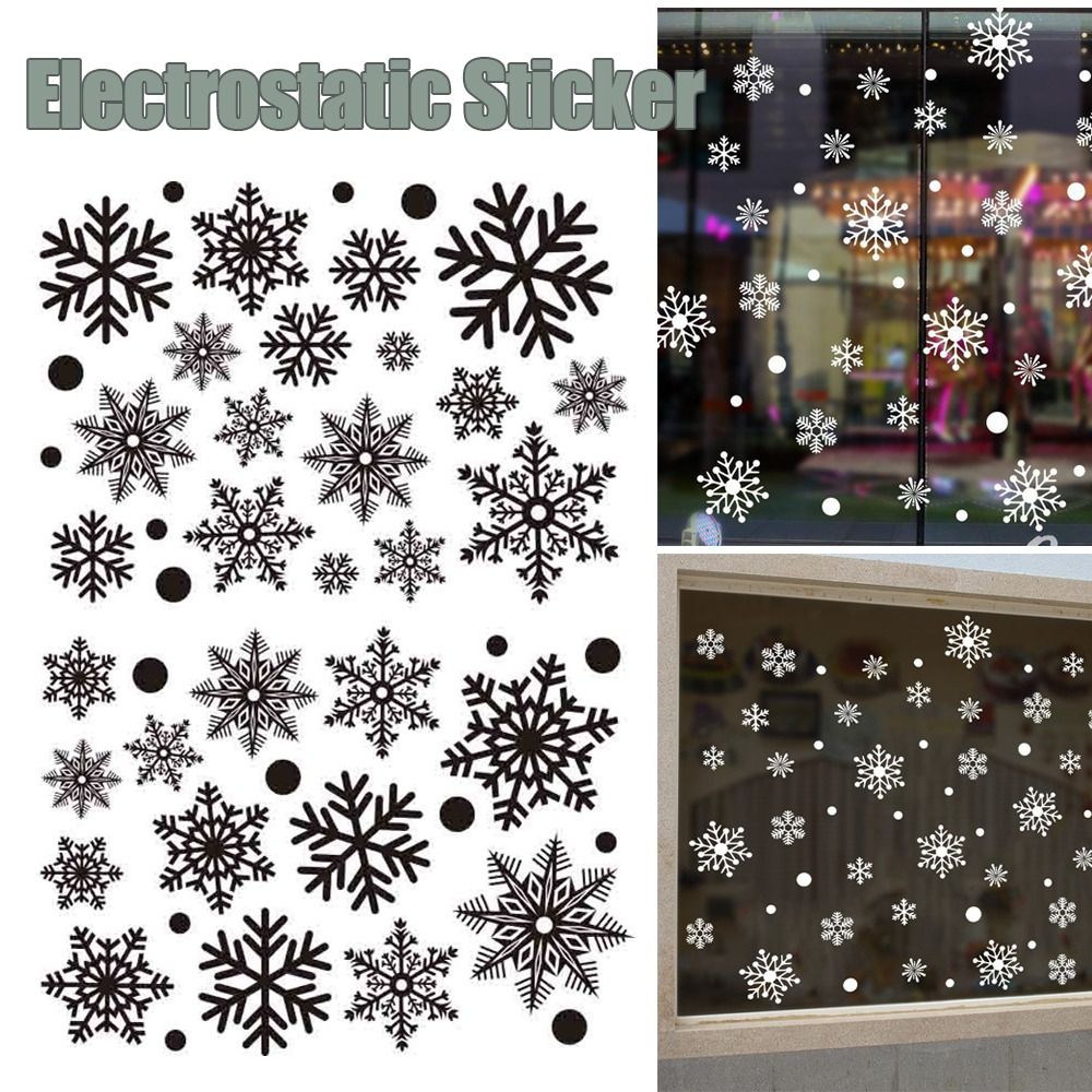 30pcs PVC Christmas Snowflakes - огляд і ціна Snowflake Window Decal