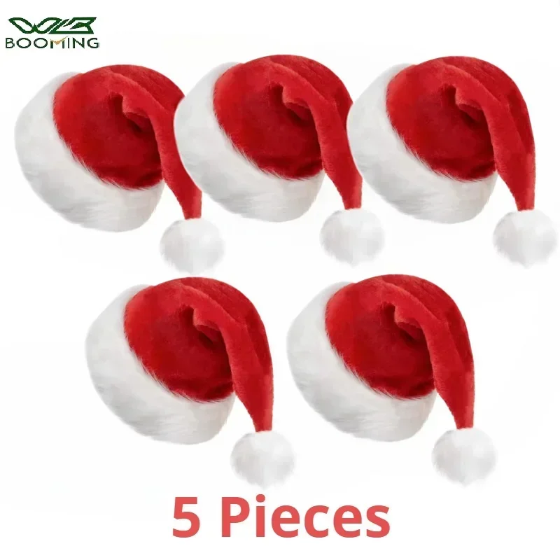 5/1PCS Christmas Hat Plush Adu - огляд і ціна Santa Hat Plush