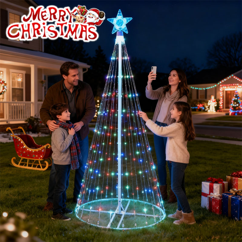 Solar-Powered LED Waterfall St - огляд і ціна Star Tree Topper