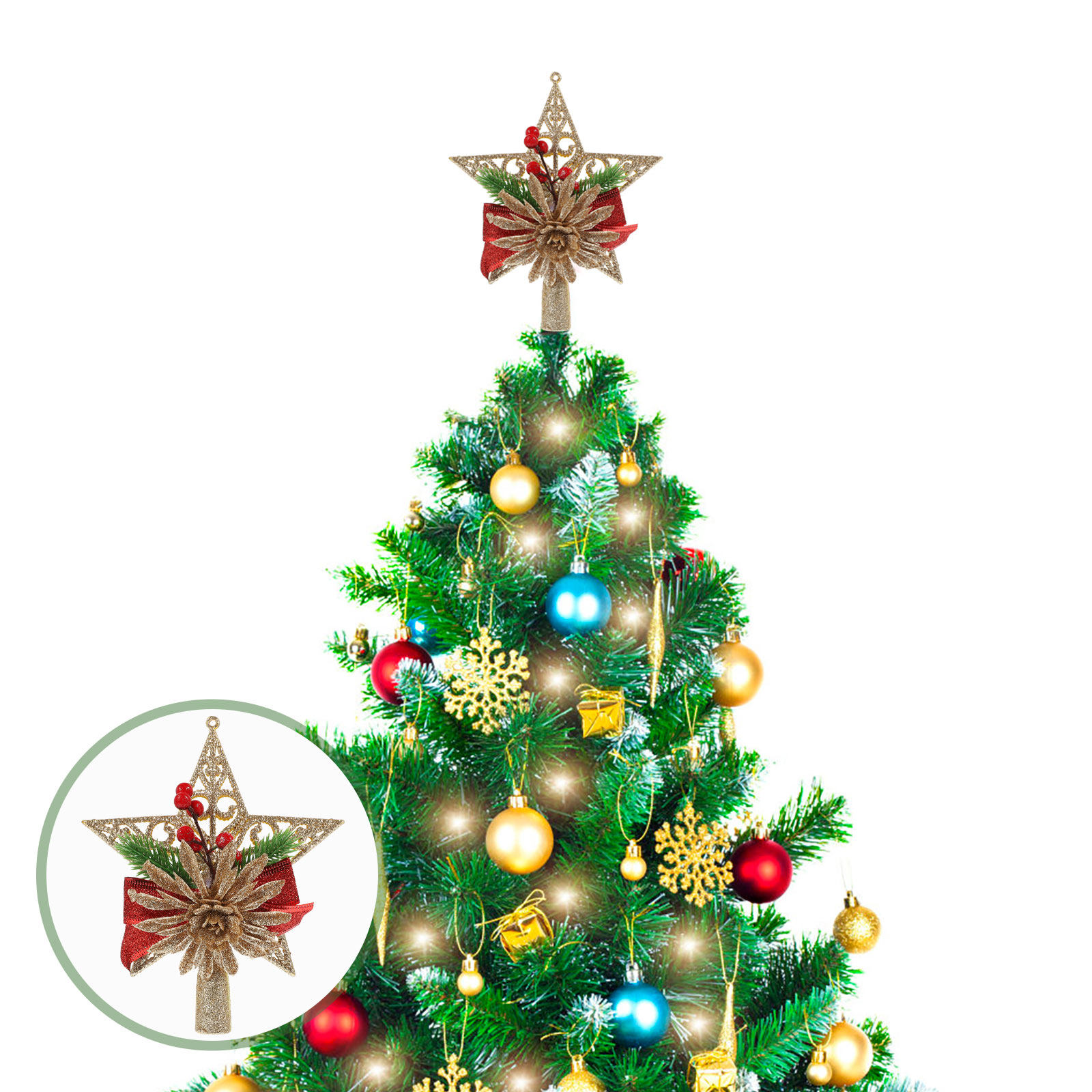 1pc Christmas Tree Topper Exqu - огляд і ціна Star Tree Topper