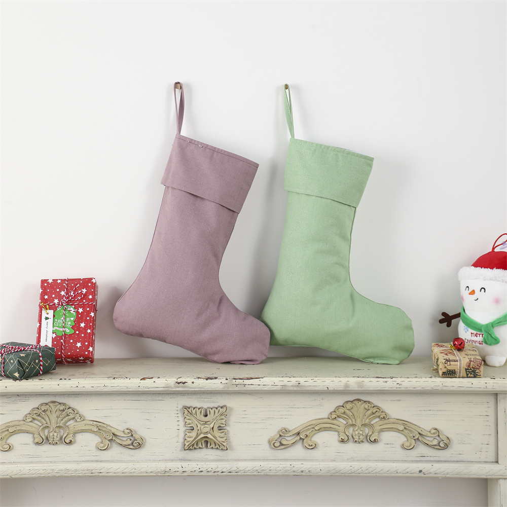 Linen Christmas Stocking Xmas  - огляд і ціна Christmas Stocking Hanging