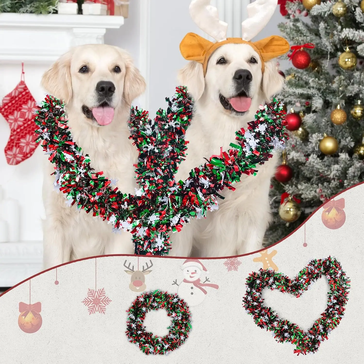 2M Christmas Snowflake Tinsel  - огляд і ціна Tinsel Garland Decoration