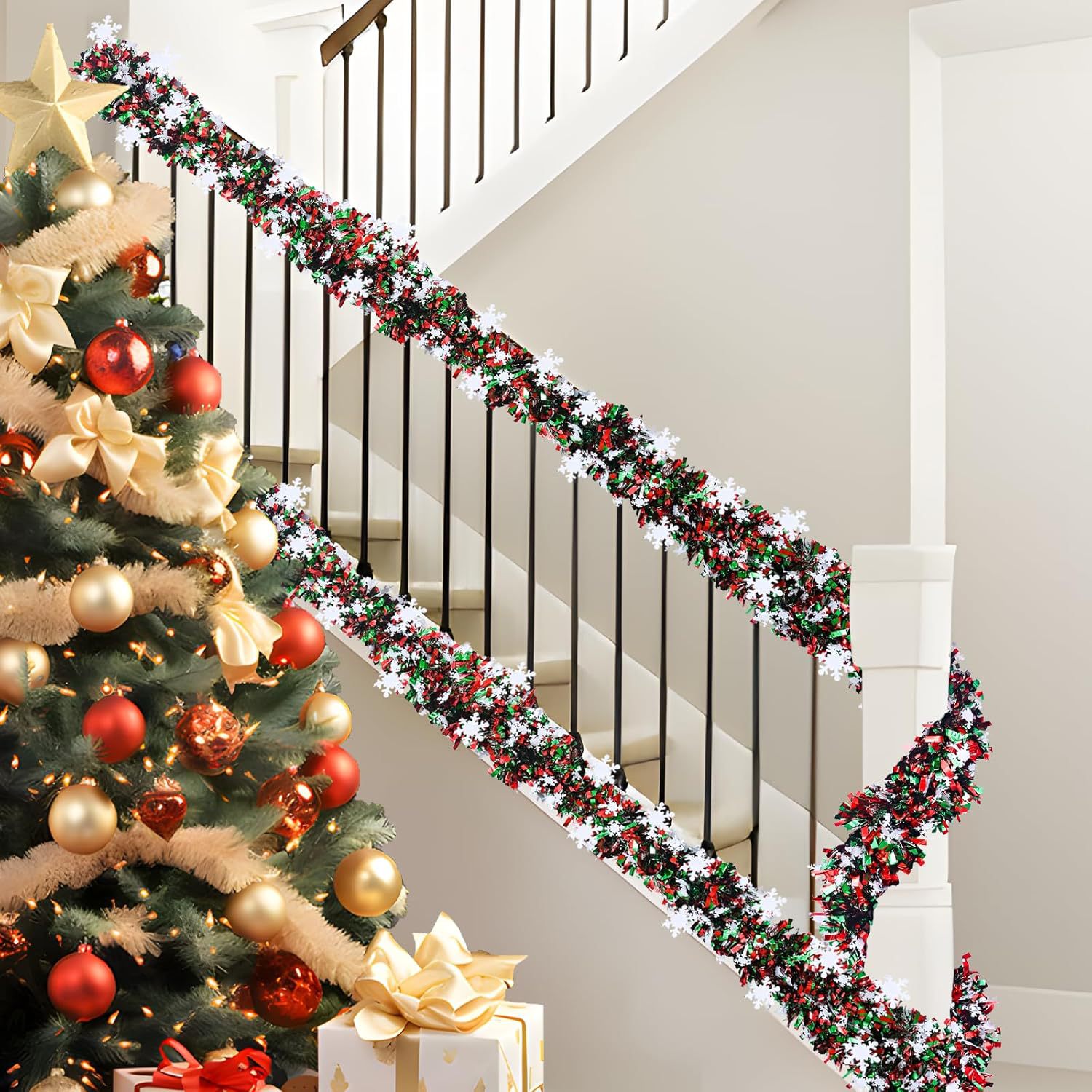 2M Christmas Snowflake Tinsel  - огляд і ціна Tinsel Garland Decoration