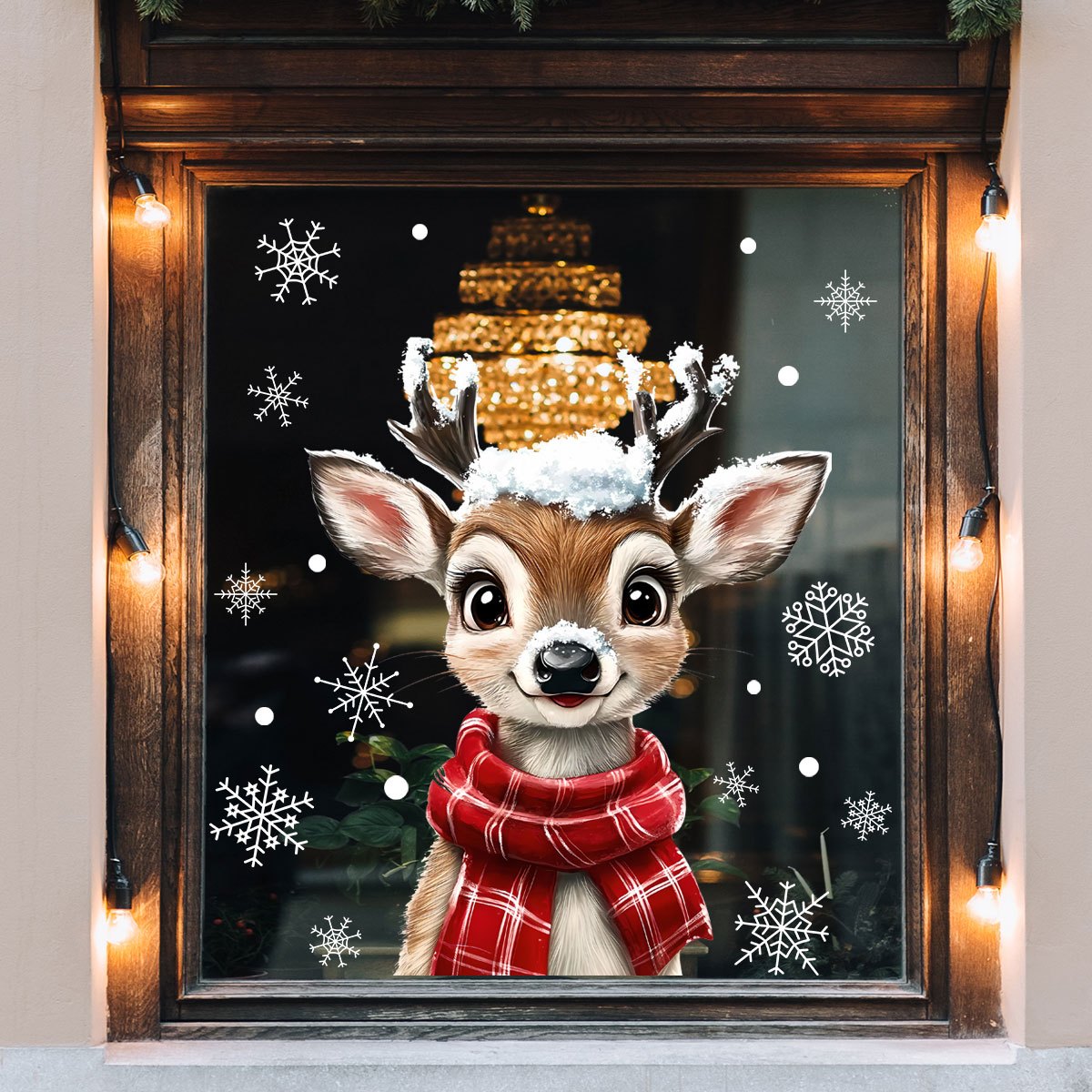 1pc Christmas Scarf Snowflake  - огляд і ціна Snowflake Window Decal
