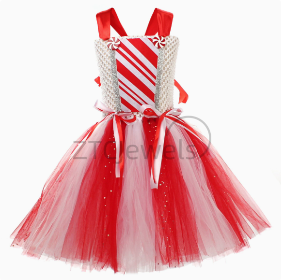 Girls Christmas Candy Cane Tut - огляд і ціна Elf Costume Christmas