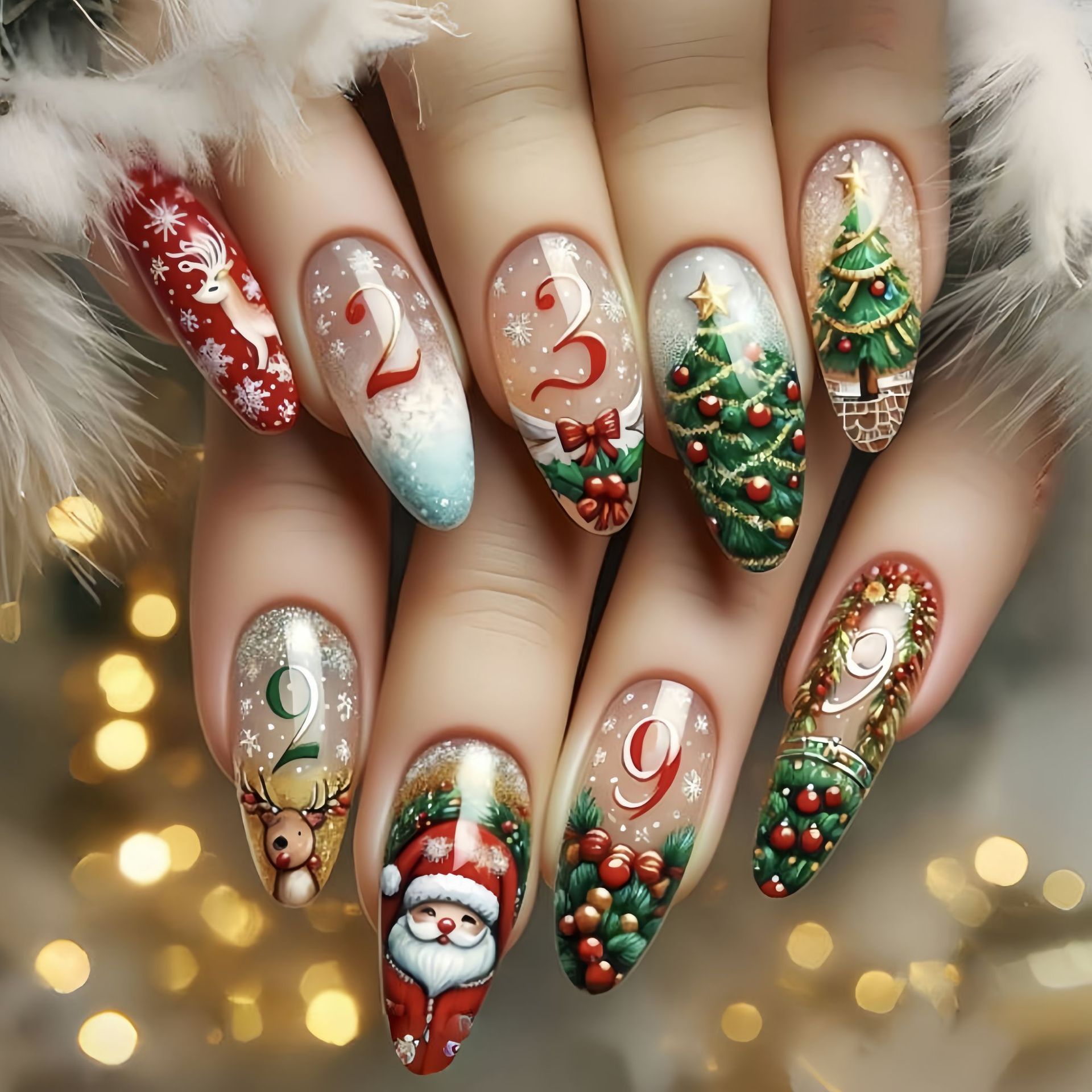 Medium fake nails for Christma - огляд і ціна Christmas Tree Artificial