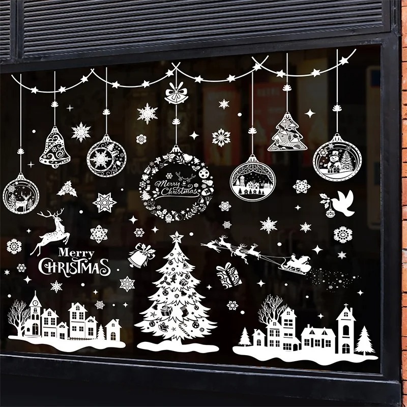 9 Sheets 243pcs Reusable Stati - огляд і ціна Snowflake Window Decal