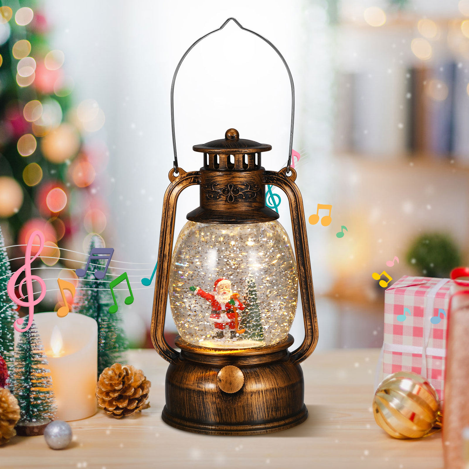 Christmas Snow Globe Lantern w - огляд і ціна Snow Globe Musical