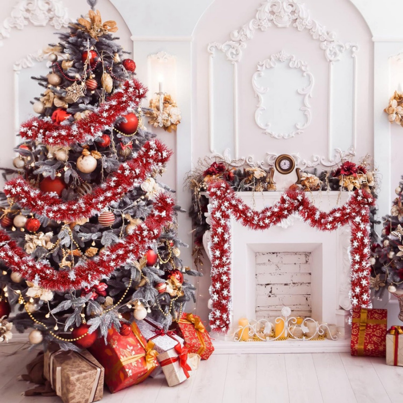 1pc Christmas Tinsel Snowflake - огляд і ціна Tinsel Garland Decoration