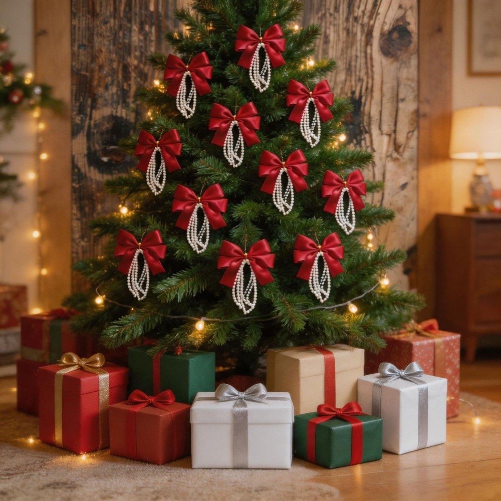 12pcs Set Christmas Tree Bows  - огляд і ціна Gift Box Wrap Set