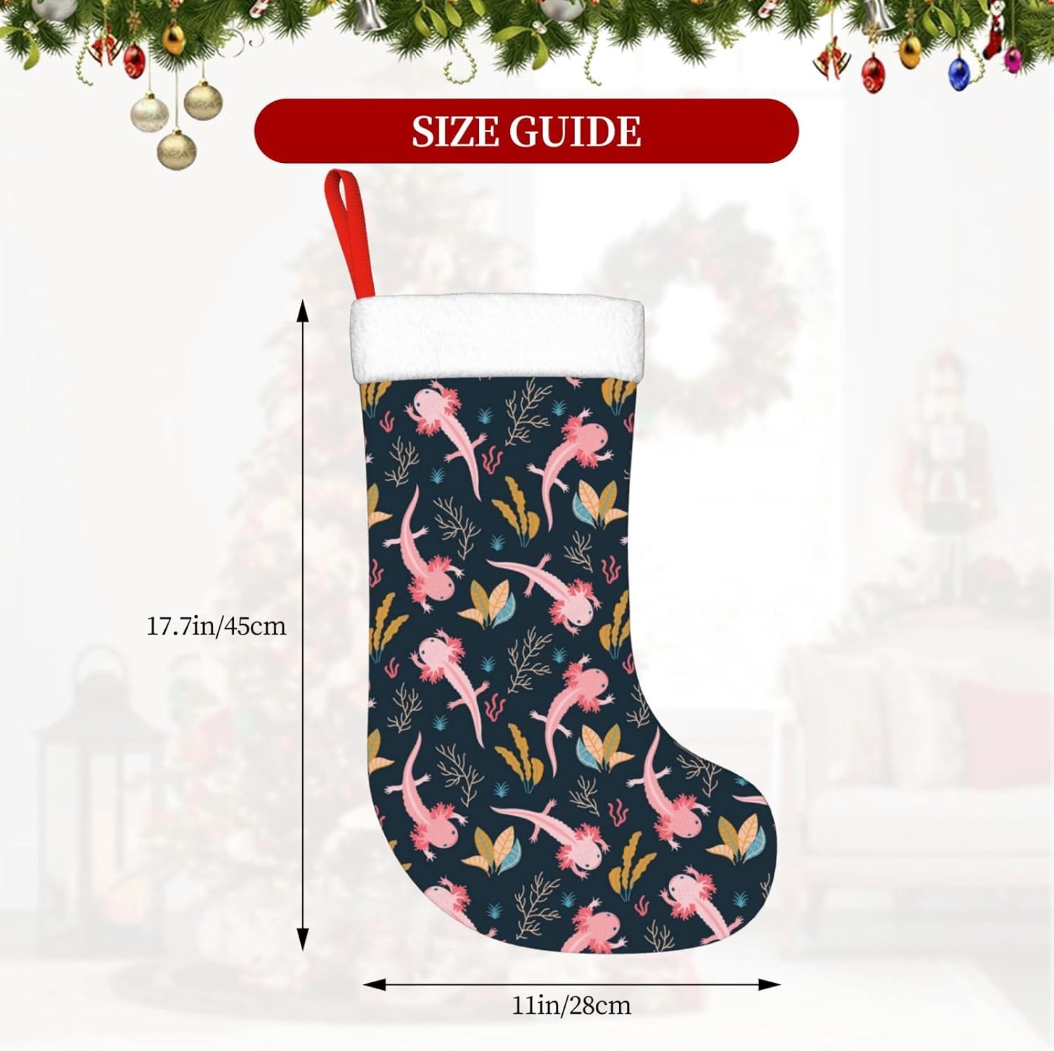 Cute Axolotl Christmas Stockin - огляд і ціна Christmas Stocking Hanging