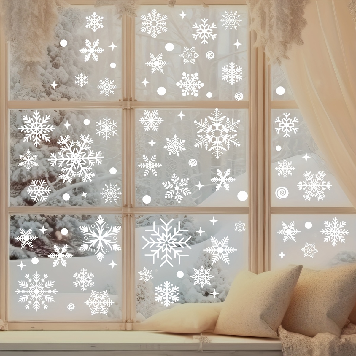 137Pcs Winter Snowflake Static - огляд і ціна Snowflake Window Decal
