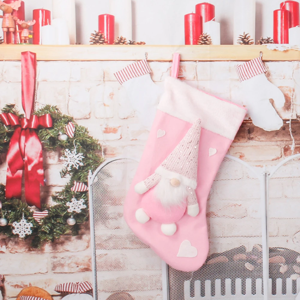 Christmas Plush Santa Claus Fa - огляд і ціна Christmas Stocking Hanging