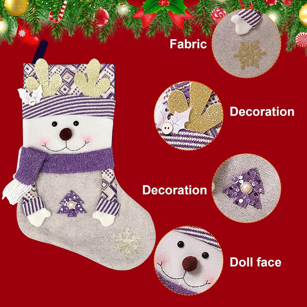 1-4 Pcs Purple Deer Felt Chris - огляд і ціна Christmas Stocking Hanging