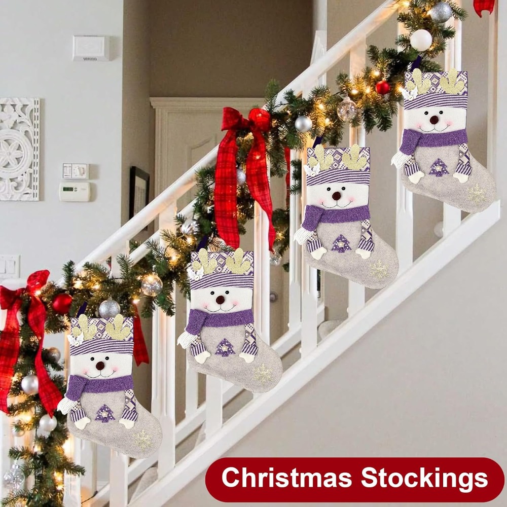 1-4 Pcs Purple Deer Felt Chris - огляд і ціна Christmas Stocking Hanging
