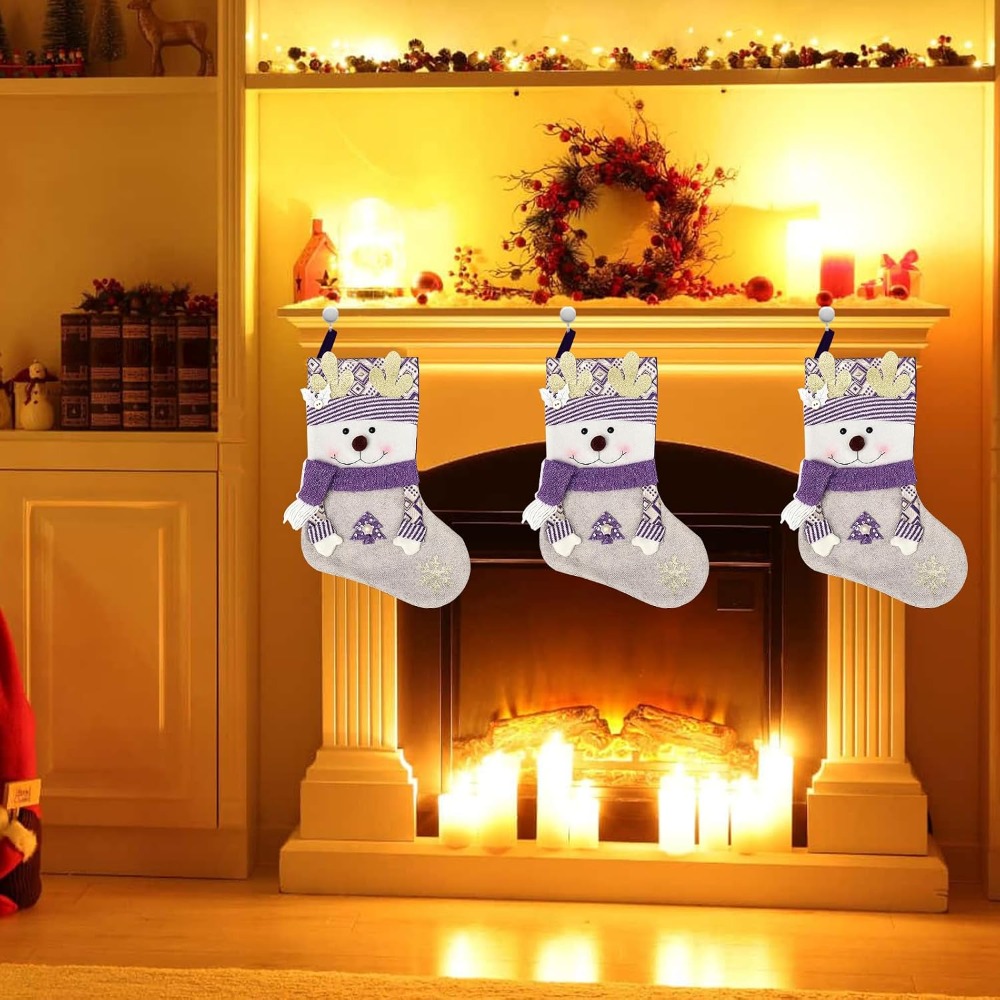 1-4 Pcs Purple Deer Felt Chris - огляд і ціна Christmas Stocking Hanging