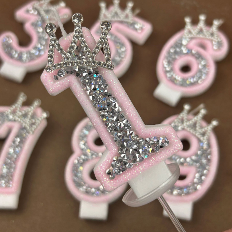 Digital Candles 0-9 Pink Silve - огляд і ціна Holiday Candle Set