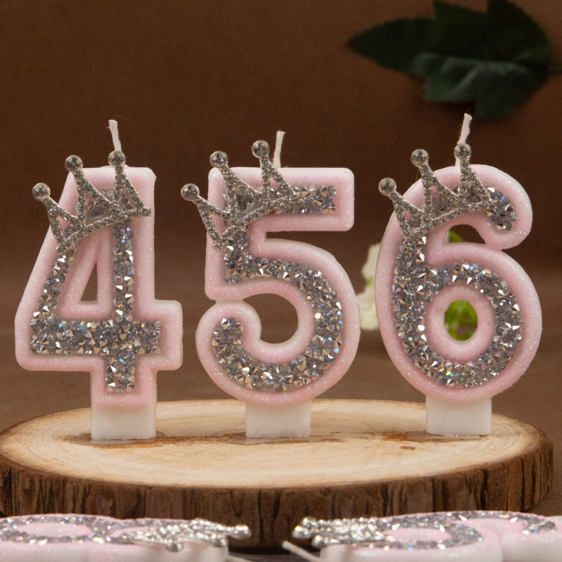 Digital Candles 0-9 Pink Silve - огляд і ціна Holiday Candle Set