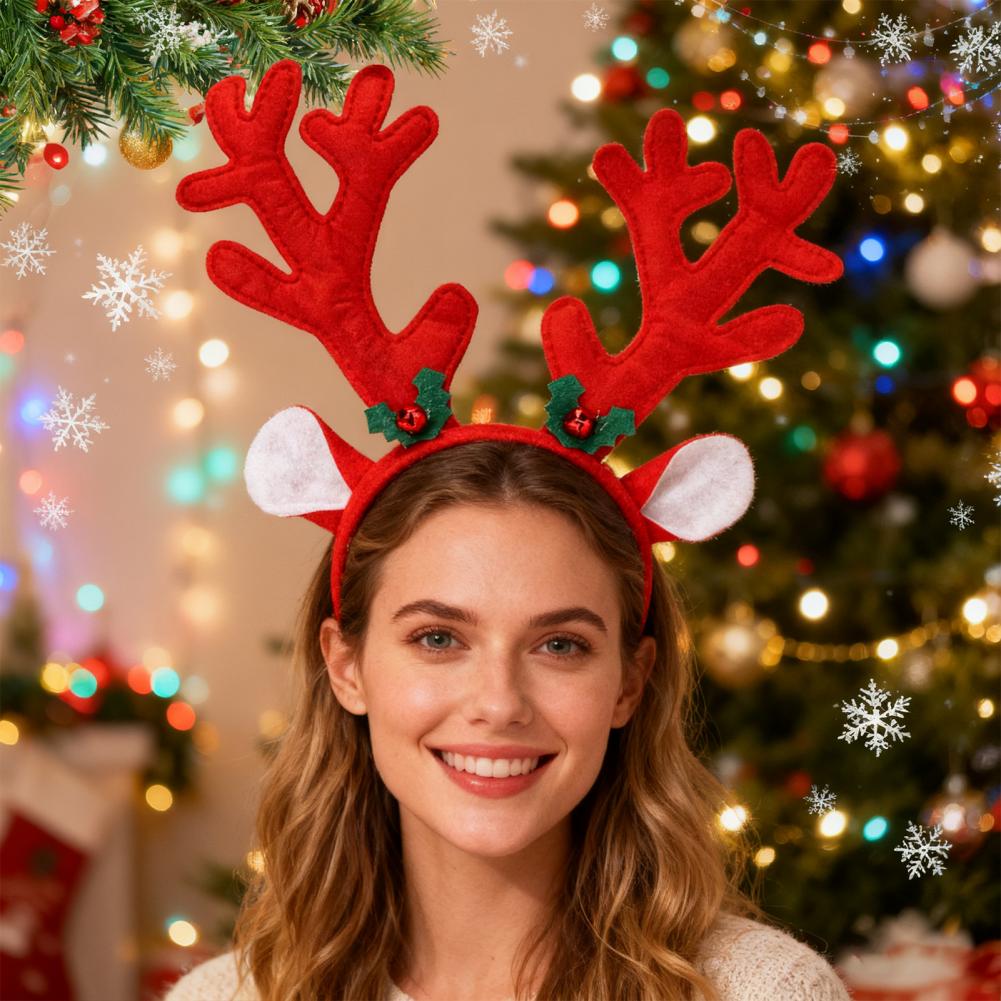 Santa Headband Festive Reindee - огляд і ціна Reindeer Antlers Headband