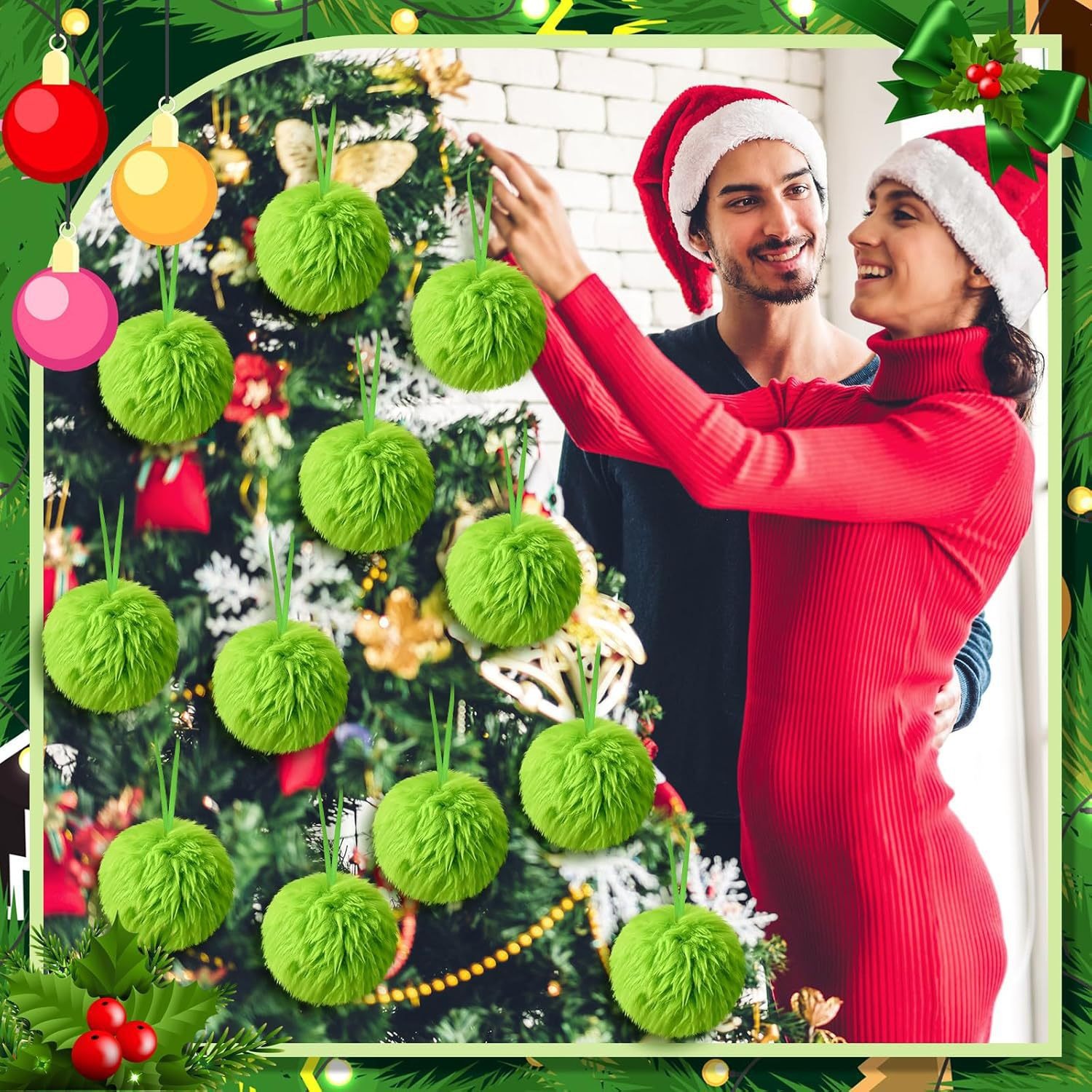 Christmas Green Long Plush Bal - огляд і ціна Santa Hat Plush