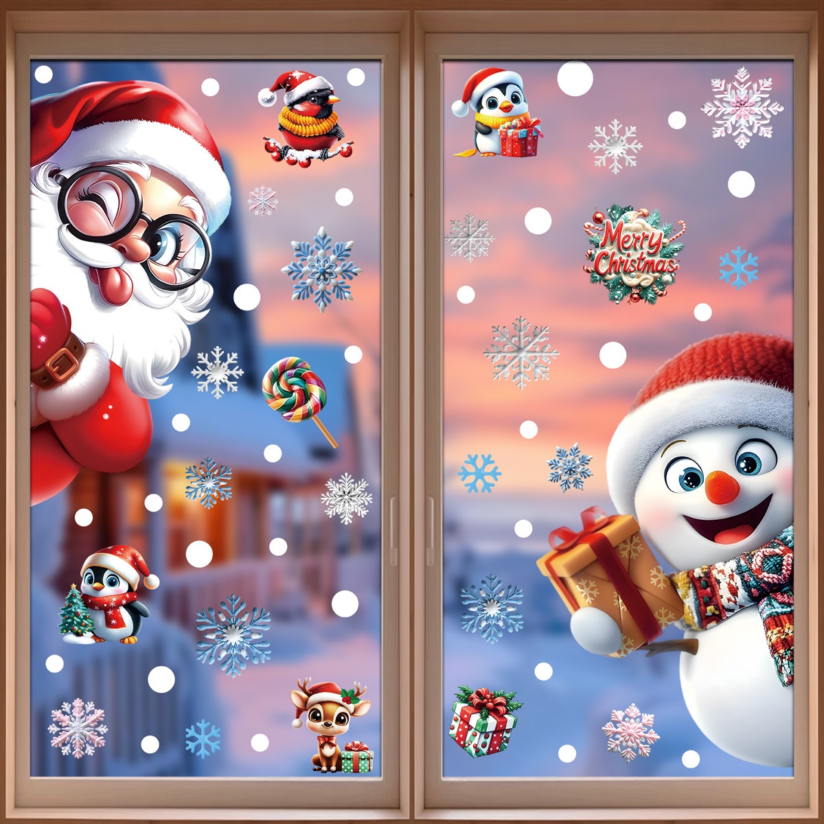 Christmas Window Stickers Ging - огляд і ціна Snowflake Window Decal