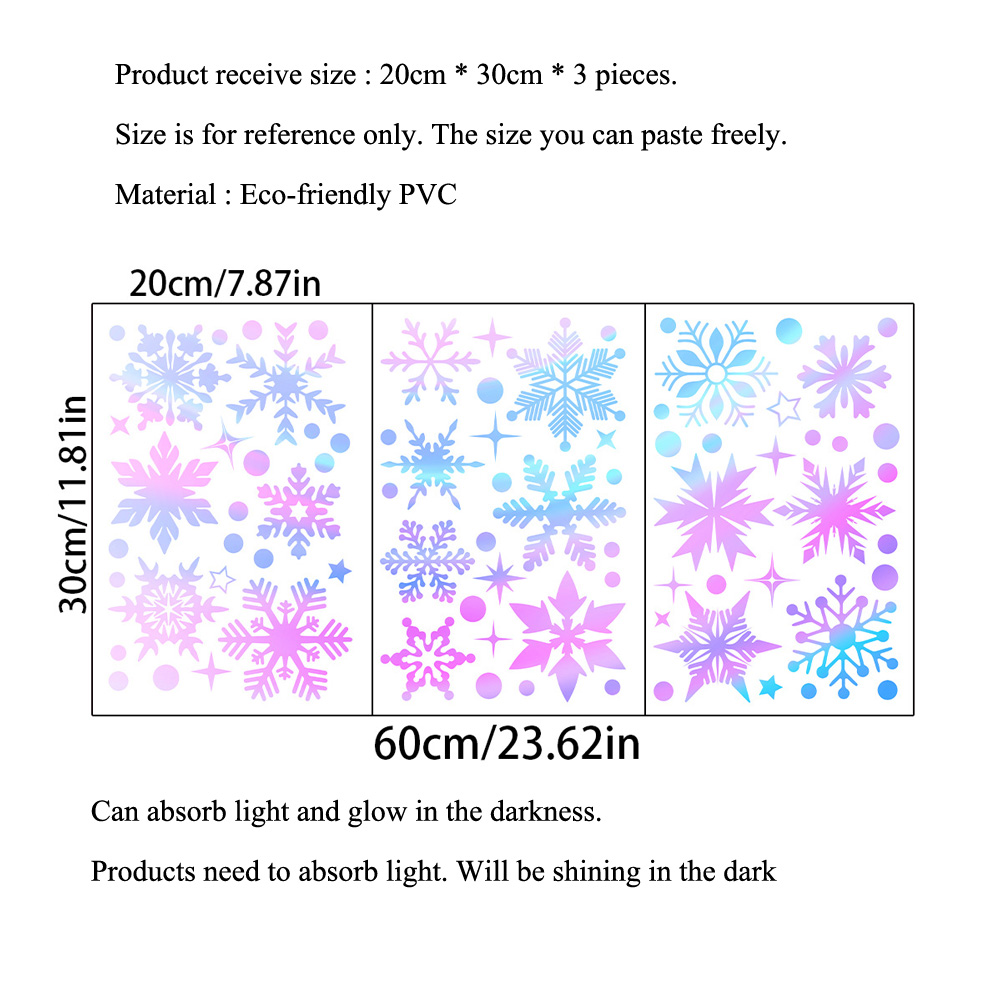 Colorful Luminous Snowflakes W - огляд і ціна Snowflake Window Decal