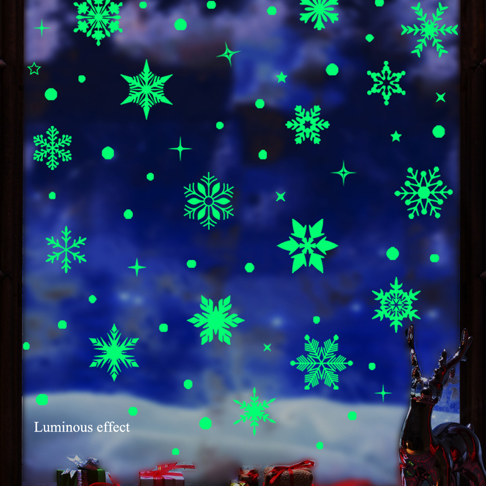 Colorful Luminous Snowflakes W - огляд і ціна Snowflake Window Decal