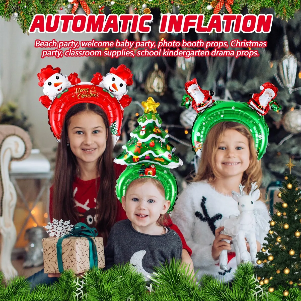 Christmas Inflatable Headbands - огляд і ціна Reindeer Antlers Headband