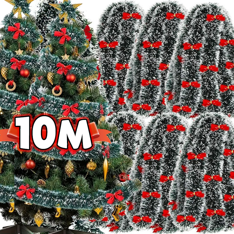 Christmas Bow Tinsel Ribbons G - огляд і ціна Tinsel Garland Decoration