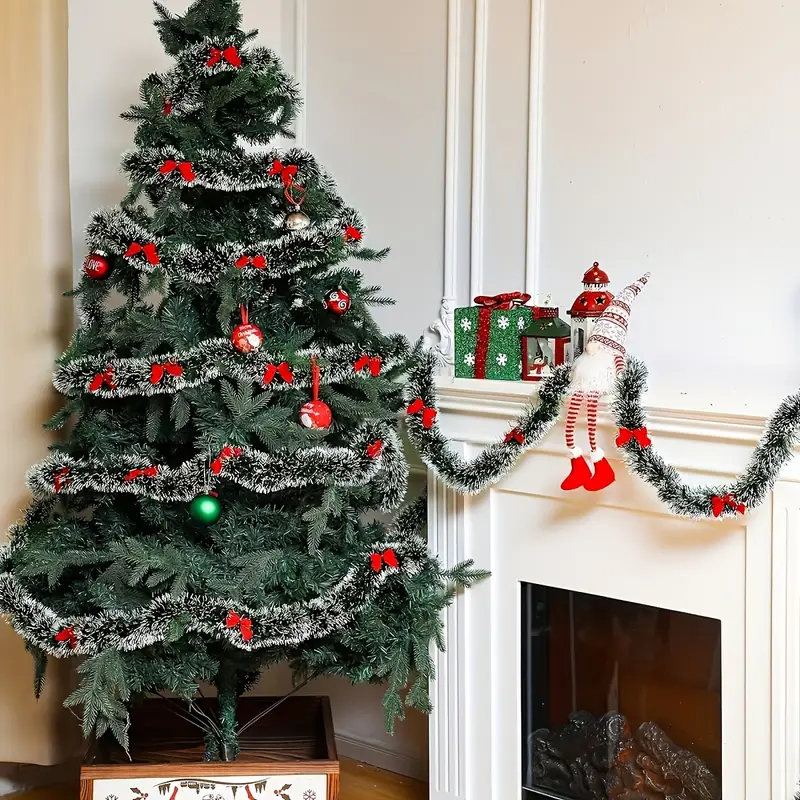 Christmas Bow Tinsel Ribbons G - огляд і ціна Tinsel Garland Decoration
