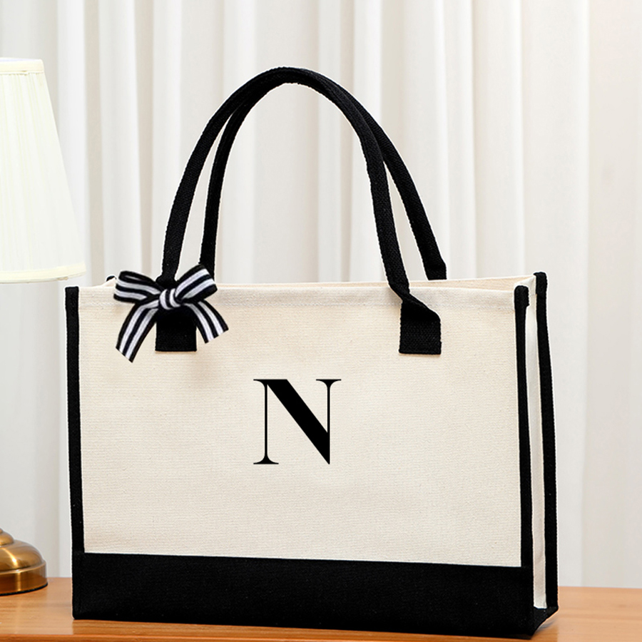 Simple canvas letter tote bag  - огляд і ціна Ribbon Bow Gift