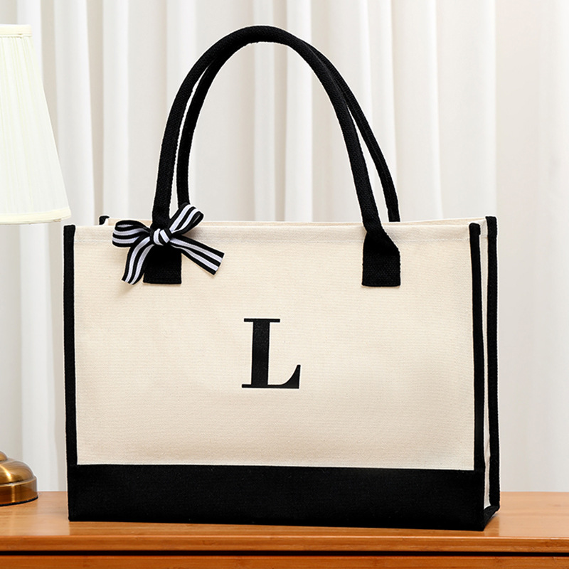 Simple canvas letter tote bag  - огляд і ціна Ribbon Bow Gift