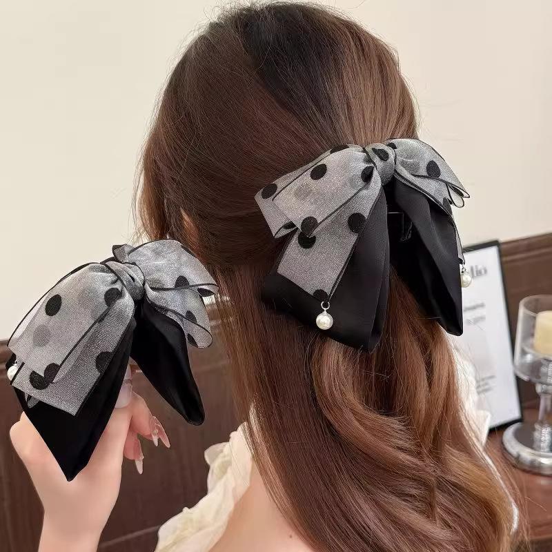 Elegant Gray Polka Dot Bow Hai - огляд і ціна Ribbon Bow Gift