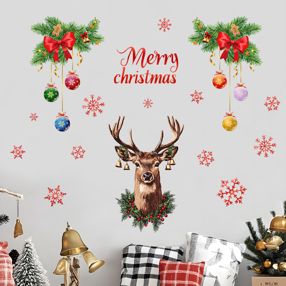 Christmas Snowflake Deer Head  - огляд і ціна Snowflake Window Decal