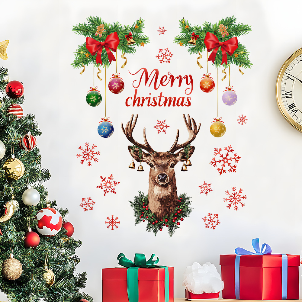 Christmas Snowflake Deer Head  - огляд і ціна Snowflake Window Decal