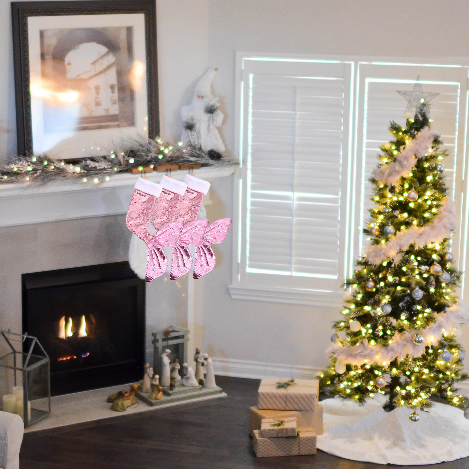 Sequins Mermaid Tail Stocking  - огляд і ціна Christmas Stocking Hanging