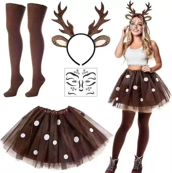 Reindeer Costume Set Antler He - огляд і ціна Reindeer Antlers Headband