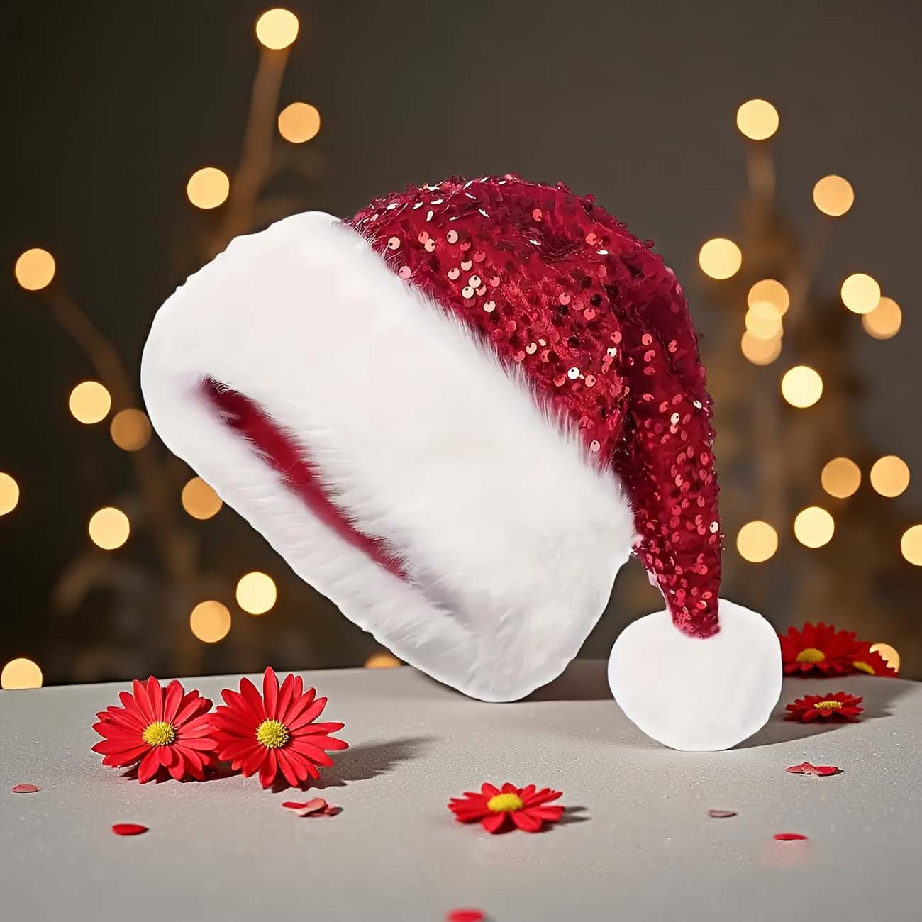 Sequin Christmas Hat Plush Sol - огляд і ціна Santa Hat Plush