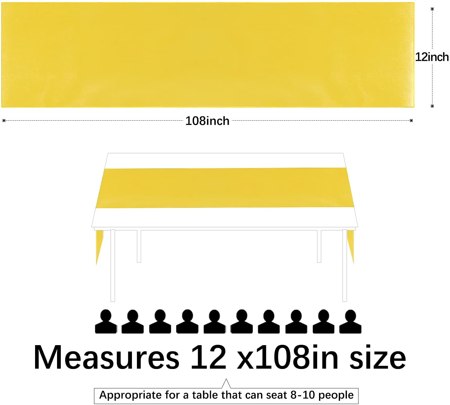 12x108 Inch Satin Wedding Tabl - огляд і ціна Christmas Table Runner